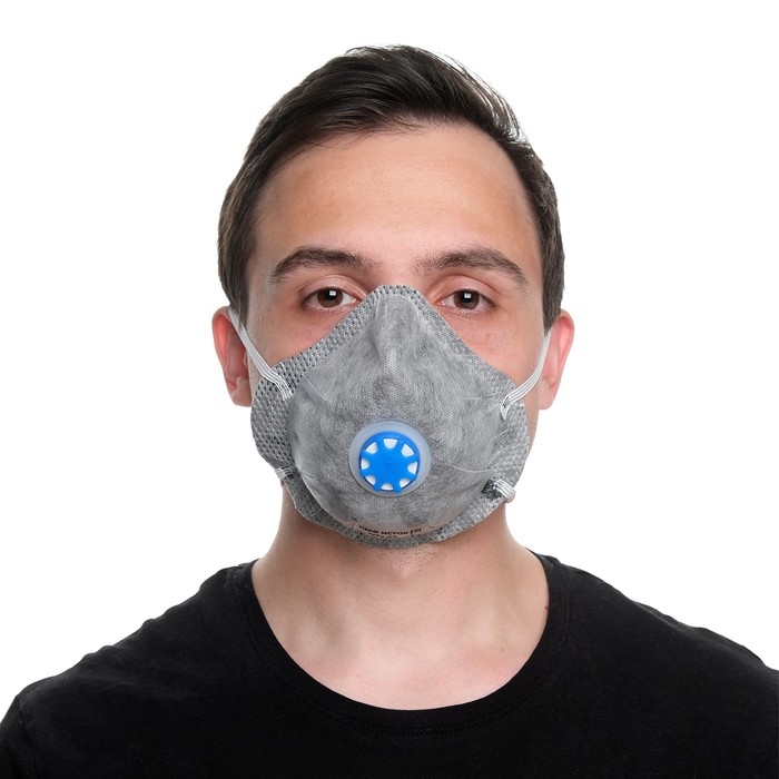 Полумаска фильтрующая, формованная с клапаном и угольным слоем, FFP1 Полумаска фильтрующая, формованная с клапаном и угольным слоем, FFP1