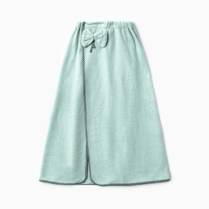 Набор для бани и ванной Этель "Бантик", цв. мятный: полотенце-парео 75*120 см + чалма