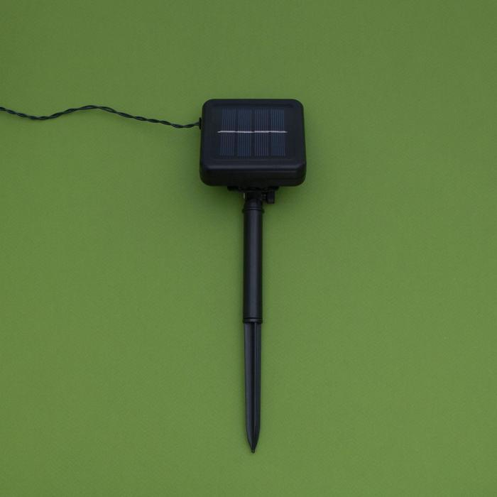 Гирлянда «Нить» 20 м, IP44, тёмная нить, 200 LED, свечение белое, 2 режима, солнечная батарея Гирлянда «Нить» 20 м, IP44, тёмная нить, 200 LED, свечение белое, 2 режима, солнечная батарея