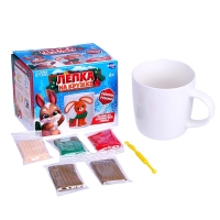 Декор кружки полимерной глиной на новый год &laquo;Зайка с подарком&raquo;, новогодний набор для творчества