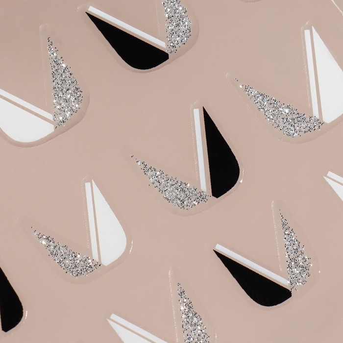 Наклейки для ногтей &laquo;FRENCH&raquo;, цвет белый/серебристый/чёрный