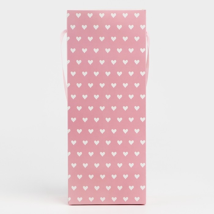 Пакет-переноска для цветов с пластиковым окном, Love, розовая, 30 х 12 х 8 см Пакет-переноска для цветов с пластиковым окном, Love, розовая, 30 х 12 х 8 см