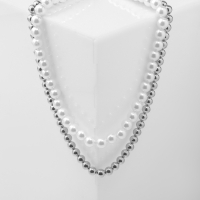 Колье с жемчугом &laquo;Олимпия&raquo; окружение, цвет серебро, 45см