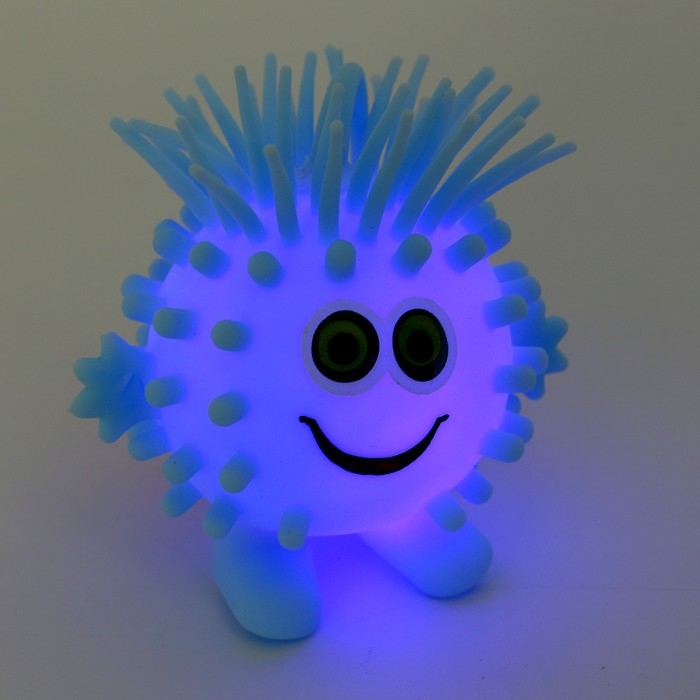 Мяч детский резиновый ёжка световой &laquo;Улыбака&raquo;, цвета МИКС, в шоубоксе