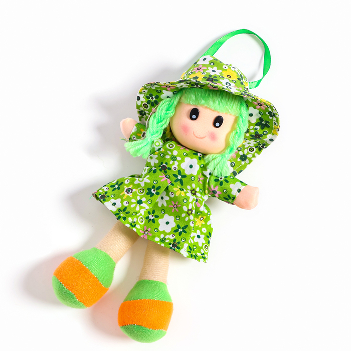 Мягкая игрушка &laquo;Кукла&raquo;, в ситцевом платье, с хвостиками, цвета МИКС