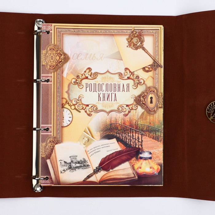 Родословная книга &laquo;Наш род&raquo;, 56 листов, бордо, 35 х 23,5 см