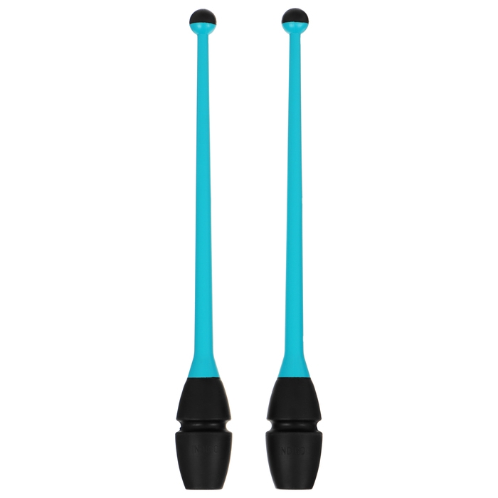 Булавы для художественной гимнастики вставляющиеся INDIGO, 41 см, цвет голубой/чёрный Булавы для художественной гимнастики вставляющиеся INDIGO, 41 см, цвет голубой/чёрный