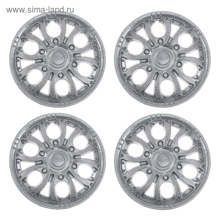 Колпаки колесные R13 Колпаки колесные R13 "Пилот", серебристый, набор 4 шт