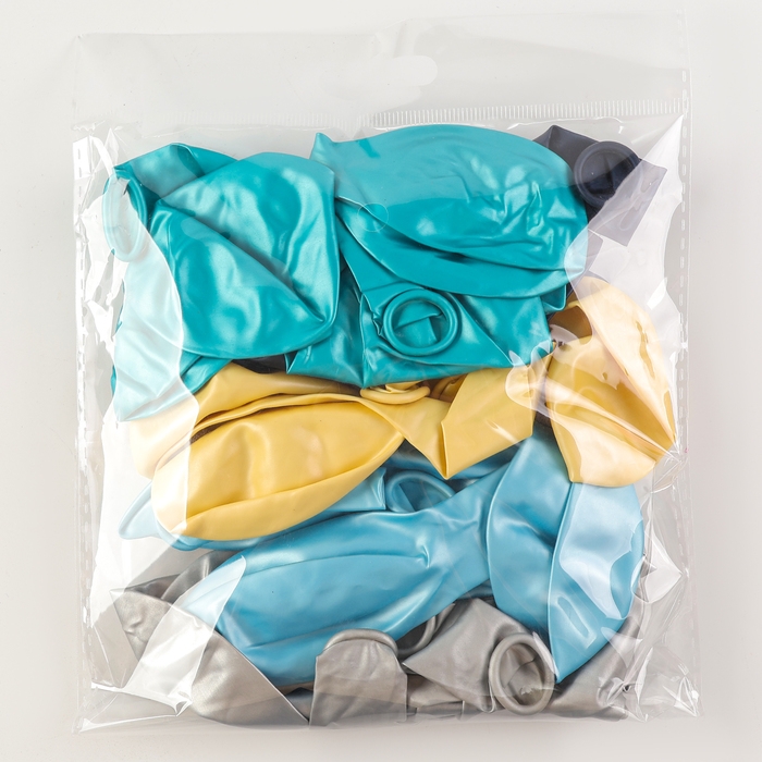 Шар латексный 12" &laquo;Холодный голубой&raquo;, набор 25 шт., цвета МИКС