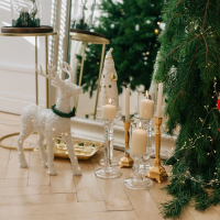 Светодиодная фигура &laquo;Олень&raquo; 30 &times; 46 &times; 15 см, акрил, батарейки ААх2 (не в комплекте), свечение тёплое белое