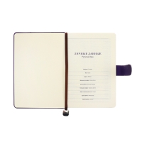 Ежедневник недатированный А5, 140л, клетка, к/зам, с ручкой, в подар. короб., Фиолетовый