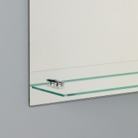 Зеркало в ванную комнату с полкой, полуовальное, 35&times;50 см