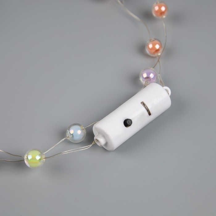 Светодиодные бусы Светодиодные бусы "Бусинки", 80 см, LED(1608)-16-4.6V, AG13x3 (в компл.), 3 режима, свечение тёплое белое