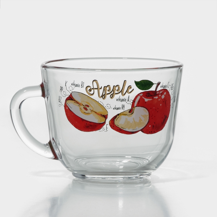 Кружка стеклянная &laquo;Полезные фрукты&raquo;, 200 мл, рисунок МИКС