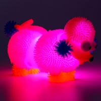 Мяч детский резиновый ёжка световой &laquo;Пудель&raquo;, цвета МИКС , в шоубоксе