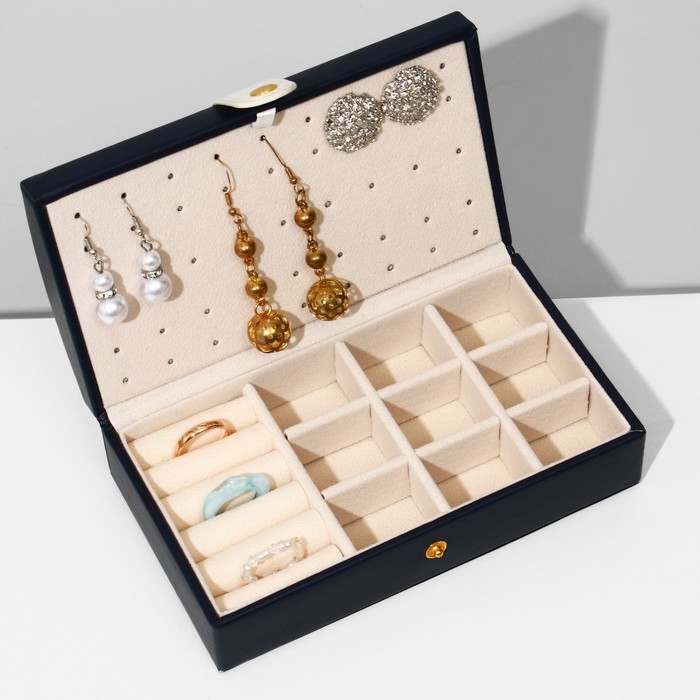 Подставка для украшений &laquo;Шкатулка&raquo; раздвижная, 17&times;9,5&times;6, цвет синий