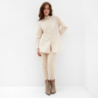 Рубашка женская MINAKU: Casual Collection цвет бежевый, р-р 46 Рубашка женская MINAKU: Casual Collection цвет бежевый, р-р 46