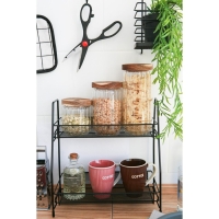 Этажерка 2х-ярусная Доляна, 31&times;17&times;32,5 см, цвет чёрный