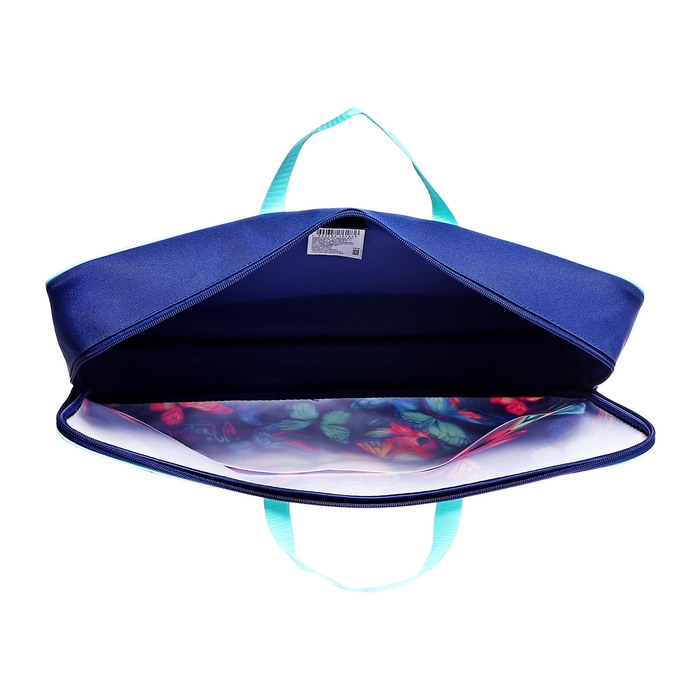 Папка для чертежей и рисунков А3, 470 х 350 х 75 мм, с ручками, текстильная, ПМД 3-20-4 Папка для чертежей и рисунков А3, 470 х 350 х 75 мм, с ручками, текстильная, ПМД 3-20-4 "Неоновые бабочки" (тесьма) 71719