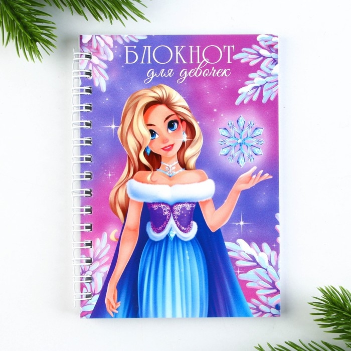 Подарочный набор новогодний, блокнот на спирали А6, 60листов и магнитные закладки 2 шт. «Для девочек» Подарочный набор новогодний, блокнот на спирали А6, 60листов и магнитные закладки 2 шт. «Для девочек»