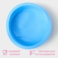 Форма для выпечки Доляна &laquo;Круг&raquo;, силикон, 15,5&times;5,5 см, внутренний d=15,5 см, цвет голубой