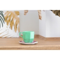 Чайная пара &laquo;Цветы&raquo;, кружка 200 мл, блюдце 13 см