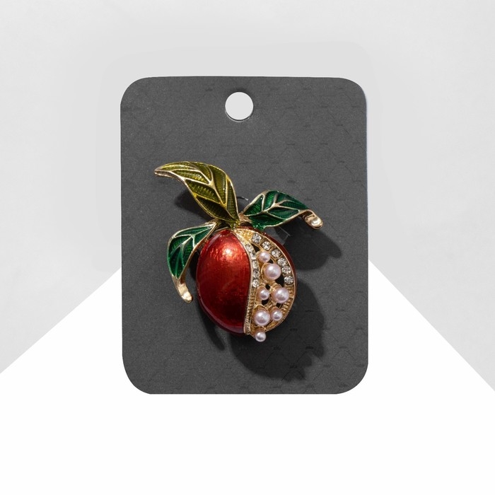 Брошь &laquo;Гранат&raquo; сочный, цвет красно-зелёный в золоте