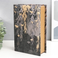 Сейф-книга дерево кожзам "Золотые бабочки в джунглях" 27х18х7 см