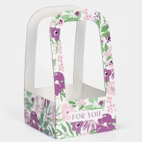 Коробка-переноска для цветов &laquo;Only for you&raquo;, 12 &times; 12 &times; 22 см