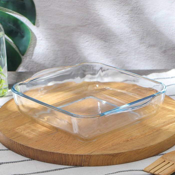 Лоток квадратный из жаропрочного стекла для запекания Borcam, 2 л, 256&times;220 мм