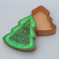 Коробка подарочная &laquo;Ёлочка&raquo;, 23.3 х 19.5 х 5 см, Новый год