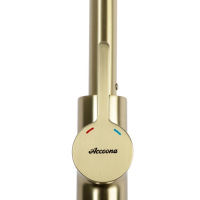 Cмеситель для кухни Accoona A4594AW, однорычажный, высокий излив, латунь, золото