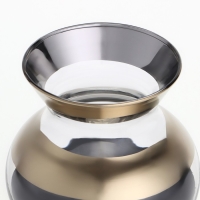 Ваза для цветов &laquo;Золото&raquo; стеклянная, прозрачная, 14,4 см, 700 мл.