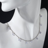 Колье со стразами &laquo;Море&raquo; стразики, цвет белый в серебре, 45 см