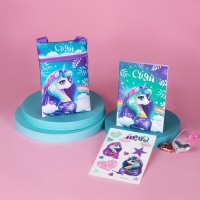 Подарочный набор для девочки &laquo;Сияй&raquo;, сумка, набор резинок, блокнот, тату