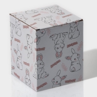 Банка стеклянная для сыпучих продуктов с керамической крышкой Доляна &laquo;Зайка&raquo;, 600 мл