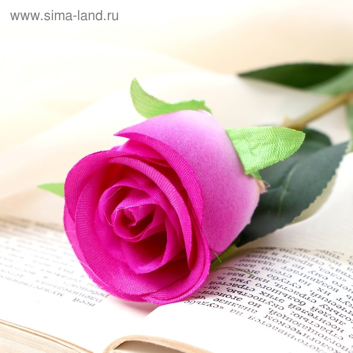 Цветок искусственный "Бутончик розы" 5х50 см, сиреневый