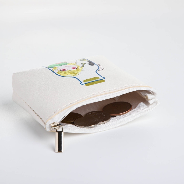 Кошелёк на молнии, цвет белый