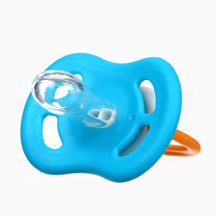 Набор: Соска - пустышка с держателем &laquo;Пингвин&raquo;, анатомическая +6 мес, цвет голубой