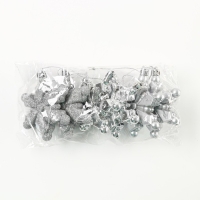 Ёлочные игрушки новогодние &laquo;Новый год: Снежинки&raquo;, цвет серебристый