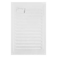 Решетка вентиляционная ZEIN Люкс РМ2030, 200 х 300 мм, с сеткой, металлическая, белая