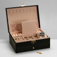 Подставка для украшений «Шкатулка» 2 яруса, 17×23×10 см, цвет чёрный Подставка для украшений «Шкатулка» 2 яруса, 17×23×10 см, цвет чёрный