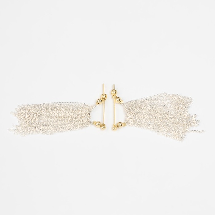 Серьги металл &laquo;Цепи&raquo; сборка, цвет серебряно-золотой