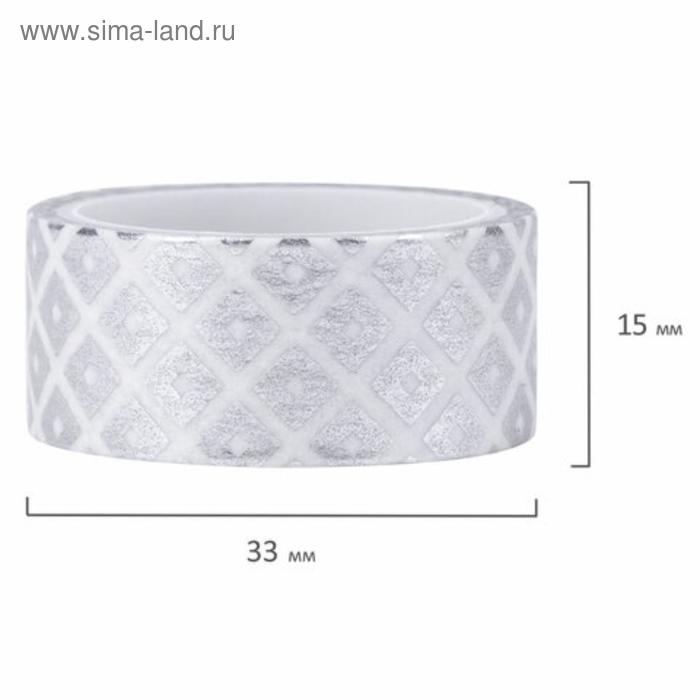 Клейкие WASHI-ленты для декора с фольгой СЕРЕБРИСТЫЕ,15 мм х 3 м (набор 7 шт) рисовая бумага Клейкие WASHI-ленты для декора с фольгой СЕРЕБРИСТЫЕ,15 мм х 3 м (набор 7 шт) рисовая бумага