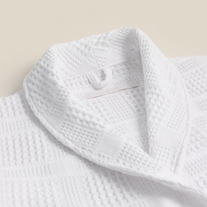 Халат вафельный мужской SL HOME: Chess "Блан де Блан", размер S, 100% хлопок, 340 г/м2