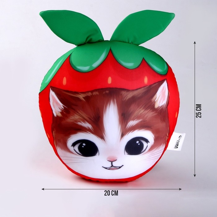 Подушка антистресс &laquo;Котик-клубничка&raquo;