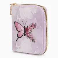 Кошелек жен 07-01-01 Июнь2550 бабочка, 8,5*2,5*10,5 см, 2 отд+отд/молн, д/карт, розовый