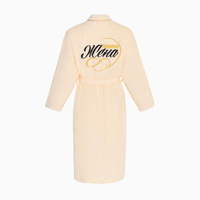 Халат махровый женский Этель "Жена любимая" размер 46-48, 100% хлопок