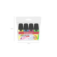 Набор маркеров текстовыделителей 4 цвета, 0.6-5.2 мм, ErichKrause Mini, футляр, микс