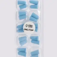 Беруши в пласт футл (ПУ) 2,5*1см (наб 10пар цена за наб) голубой накл ОТ